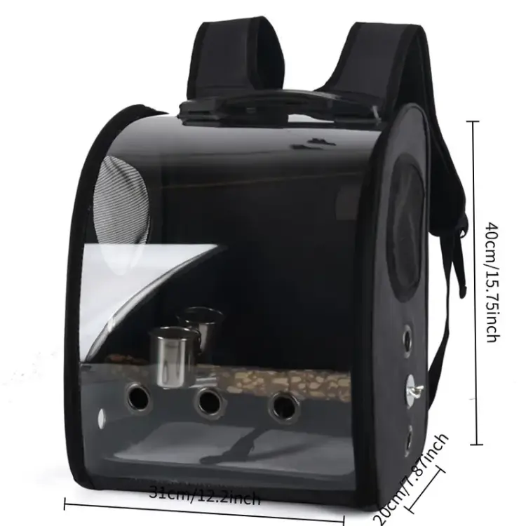 Plecak do transportu papug czarny rozm. L- dla średnich papug (amazonki, żako) i mniejszych (nimfy)  od ParrotPlanet.pl