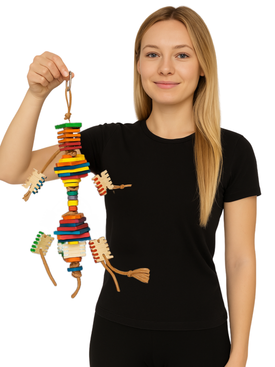 Groovy Frita Tower –Kreatywna zabawka Wieża Zręcznościowa dla Papug od ParrotPlanet.pl