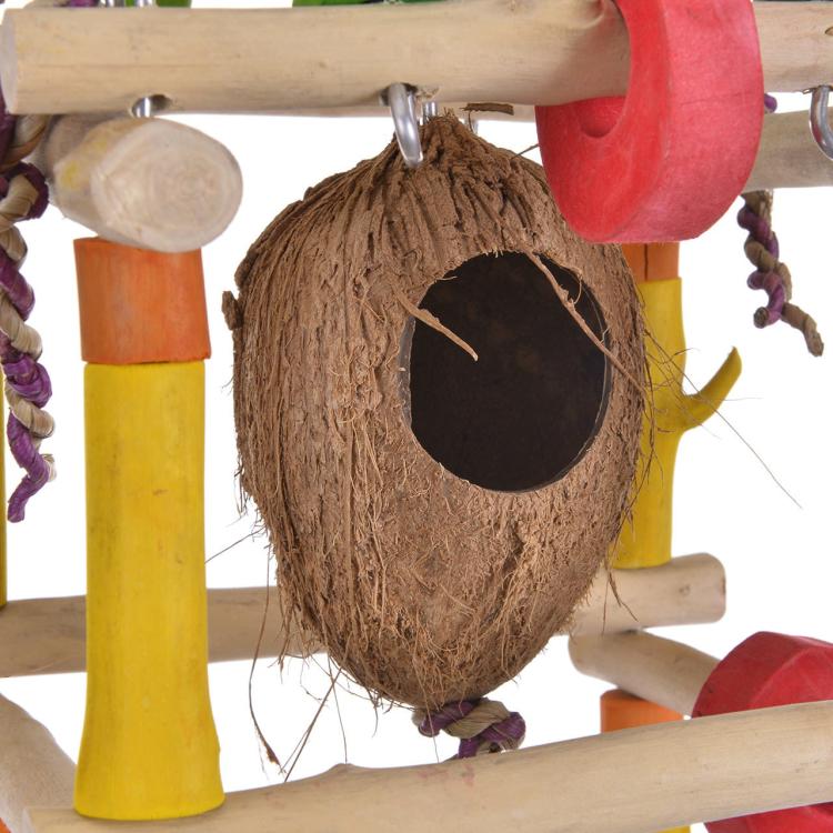 Drewniana Wieża JAVA GYM - rozm S/M dla małych i średnich papug od ParrotPlanet.pl