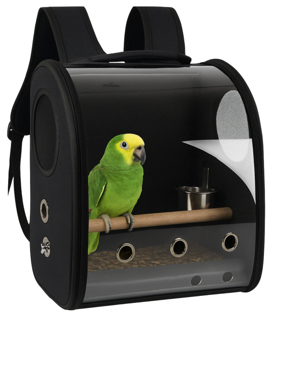 Plecak do transportu papug czarny rozm. L- dla średnich papug (amazonki, żako) i mniejszych (nimfy)  od ParrotPlanet.pl