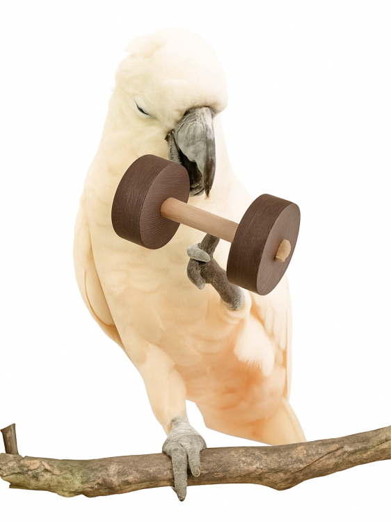 Mini hantle Naturalne - zabawka do łapki dla papug od ParrotPlanet.pl