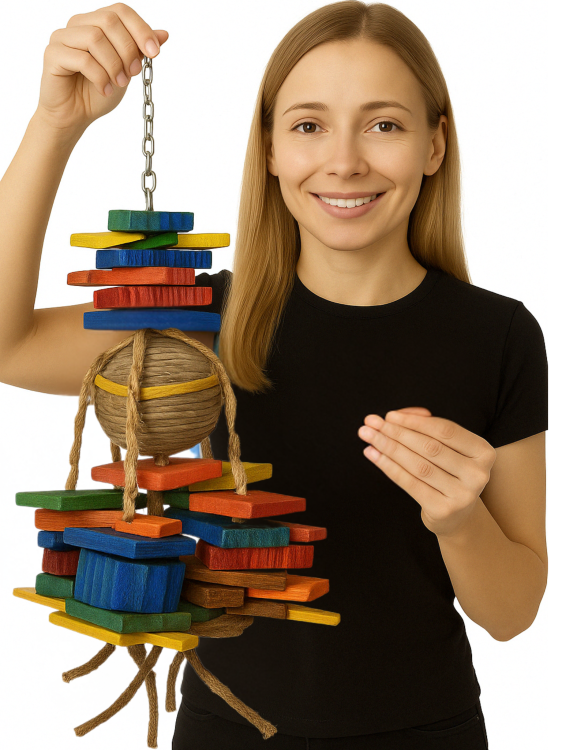 Coco Rocco – Kolorowa Zabawka dla Papug z Kokosowym Akcentem od ParrotPlanet.pl