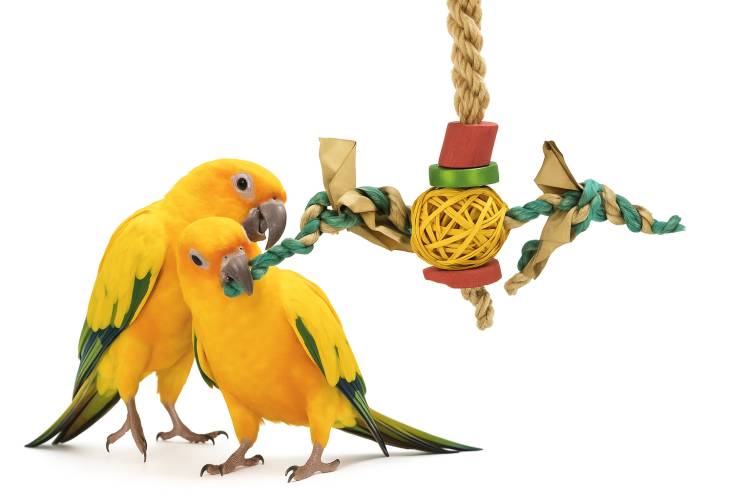 Wisząca Radość - zabawka dla małych i średnich papug od ParrotPlanet.pl