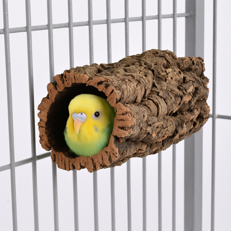 Naturalna żerdź, lub jaskinia z kory drewna rozmiar MINI - dla małych papug od ParrotPlanet.pl