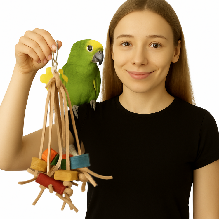 Roszpunka - skórzana zabawka dla wszystkich papug od ParrotPlanet.pl