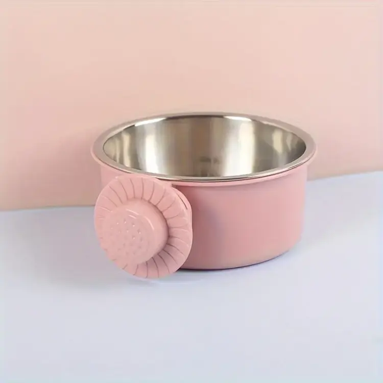 Urocza i praktyczna miseczka metalowa w rozmiarze S w pastelowo różowym kolorze | Parrot Planet