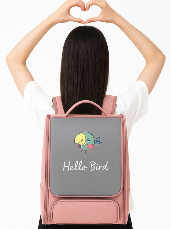 Plecak - transporterka dla papug z żerdką  | Różowa od ParrotPlanet.pl