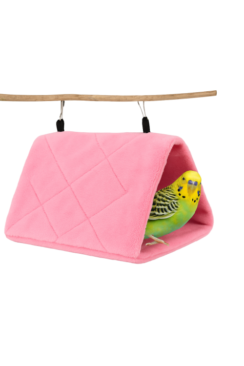 NAMIOT S RÓŻOWY | Bezpieczna Przystań | Jaskinia dla Małych Papug| 17x13 cm