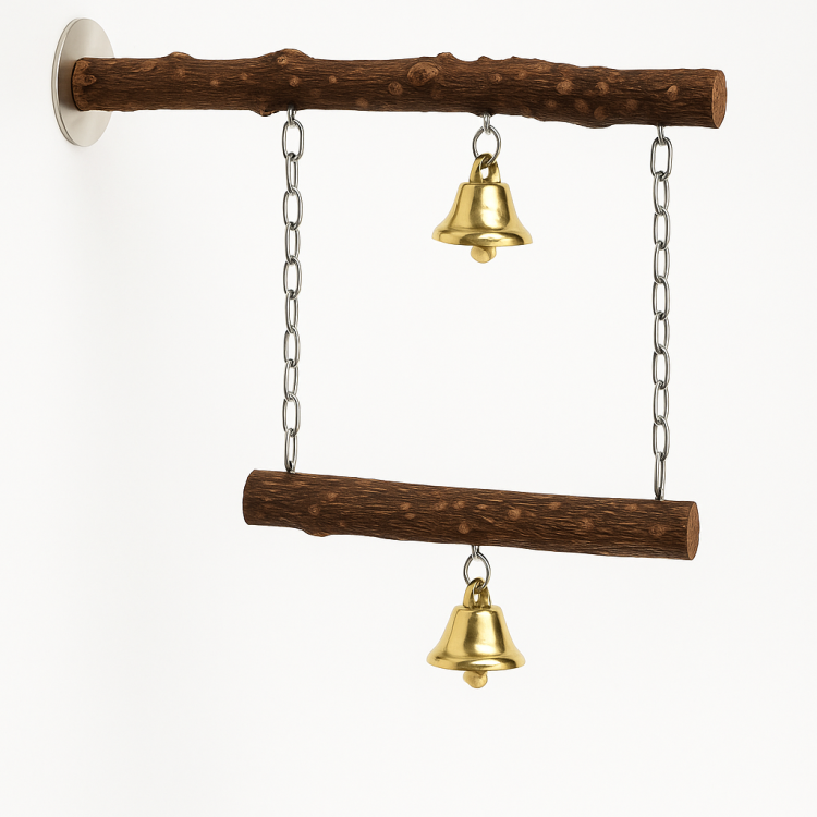 Double Joy Swing – podwójna huśtawka z dzwoneczkami dla papug od ParrotPlanet.pl