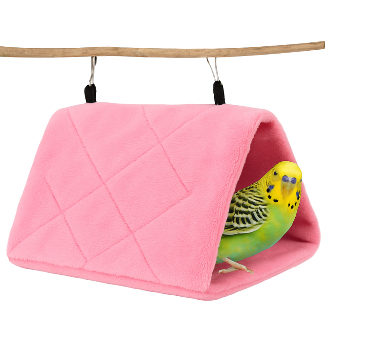 NAMIOT S RÓŻOWY | Bezpieczna Przystań | Jaskinia dla Małych Papug| 17x13 cm