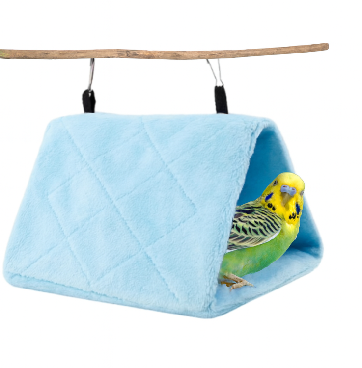 NAMIOT S NIEBIESKI | Bezpieczna Przystań | Jaskinia dla Małych Papug| 17x13 cm