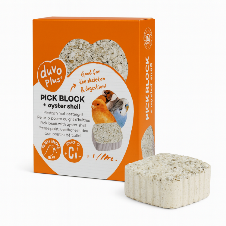 DUVO+ Blok Wapienny z Muszlami Ostrygi 200g – Mineralny Blok Dla Papug od ParrotPlanet.pl