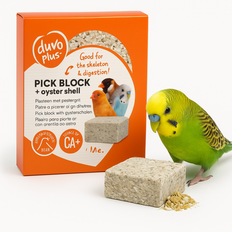 DUVO+ Blok Wapienny z Muszlami Ostrygi 200g – Mineralny Blok Dla Papug od ParrotPlanet.pl