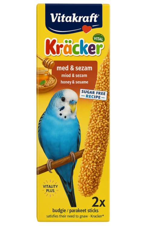 Vitakraft Premium Kracker Funny Fitness – Kolby z miodem i witaminami dla papug falistych 2 od Parrotplanet.pl