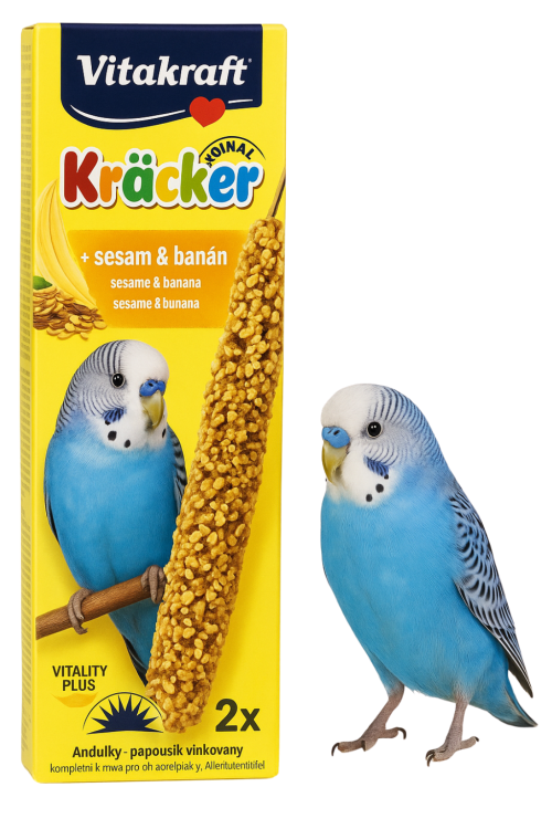 Vitakraft Premium Kracker Sezam & Banan – kolby dla papużki falistej 2 szt (60 g) od parrotplanet.pl