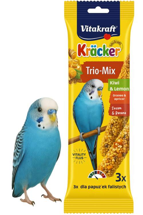 Vitakraft Kracker Trio-Mix Premium – Kiwi, Sezam, Pomarańcza – kolby dla papużki falistej 3 szt od Parrotplanet.pl