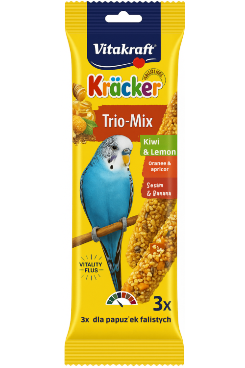 Vitakraft Kracker Trio-Mix Premium – Kiwi, Sezam, Pomarańcza – kolby dla papużki falistej 3 szt od Parrotplanet.pl