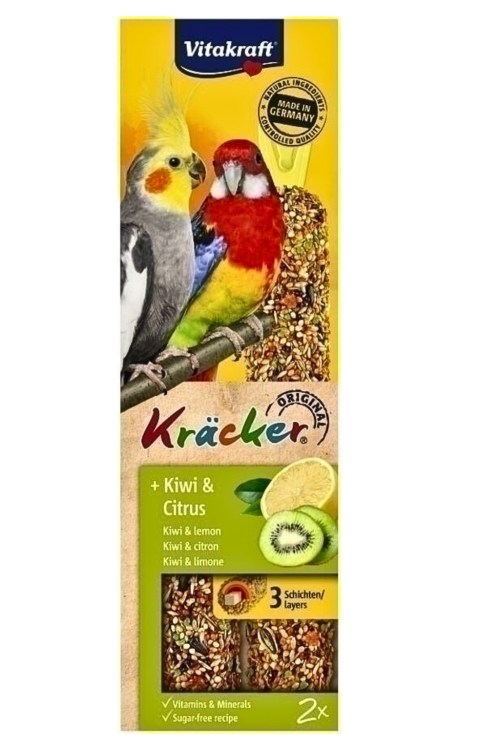 Vitakraft Kracker Premium – Kiwi i Cytryna – wyjątkowa podwójna kolba dla nimf 2 szt od Parrotplanet.pl