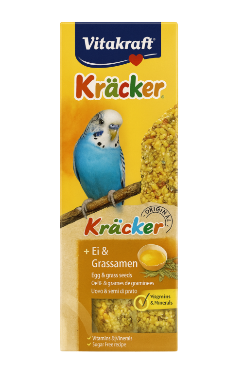 Vitakraft Kracker Jajko & Trawa dla Papug Falistych – 2 szt. | Super Smak, Naturalne Składniki, Zdrowy Dziób od ParrotPlanet.pl