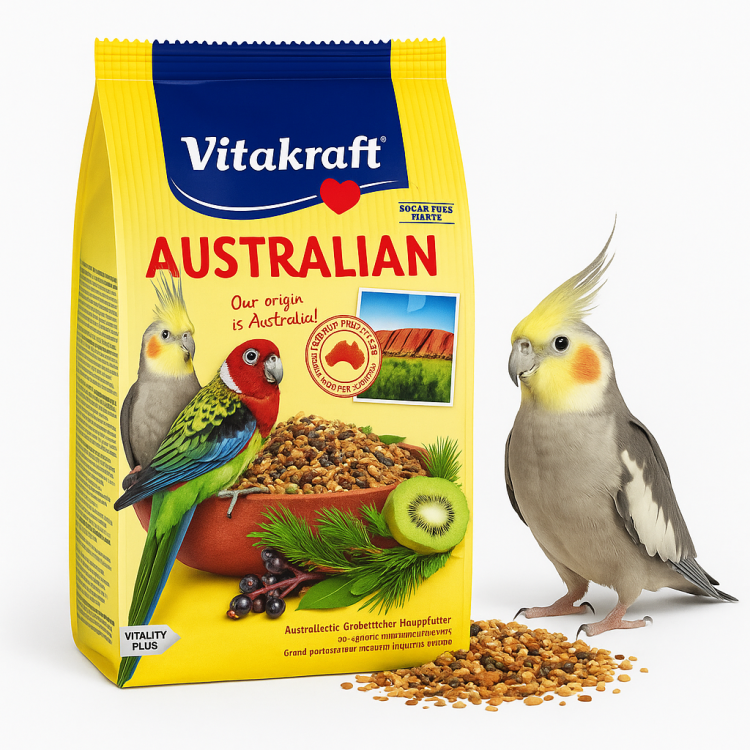 Vitakraft Australian 750 g – Premium karma dla nimf i rozelli | Naturalne składniki, owoce, ziarna, pełen zestaw witamin