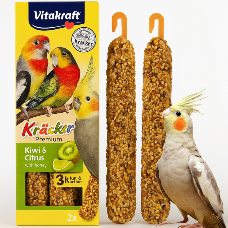 Vitakraft Kracker Premium – Kiwi i Cytryna – wyjątkowa podwójna kolba dla nimf 2 szt od Parrotplanet.pl