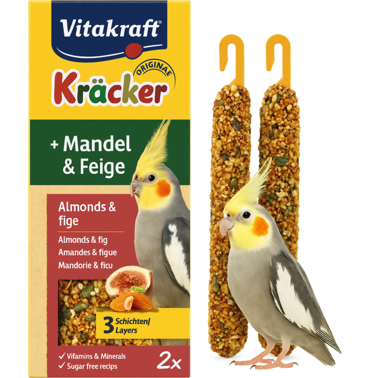 Vitakraft Kracker Premium – Figa i Migdały – wyjątkowe kolby dla Nimfy 2 szt od parrotplanet.pl