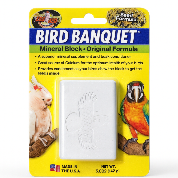 Zoo Med | Bird Banquet | Mineralny Blok Wapienny XL dla Papug | z nasionami | 142 g od ParrotPlanet.pl