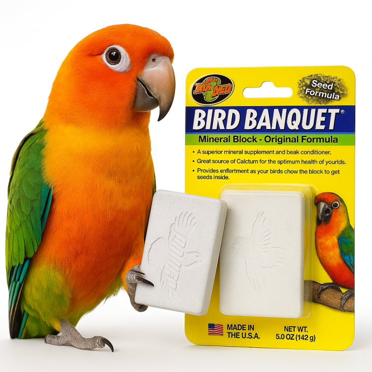 Zoo Med | Bird Banquet | Mineralny Blok Wapienny XL dla Papug | z nasionami | 142 g od ParrotPlanet.pl