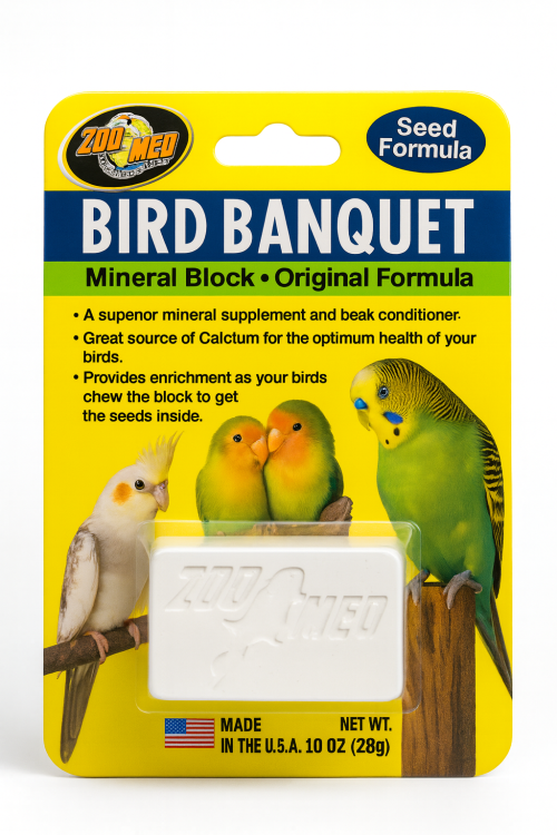 Zoo Med | Original Formula Bird Banquet | blok wapienny z ziarnami dla papug | 28 g  od ParrotPlanet.pl