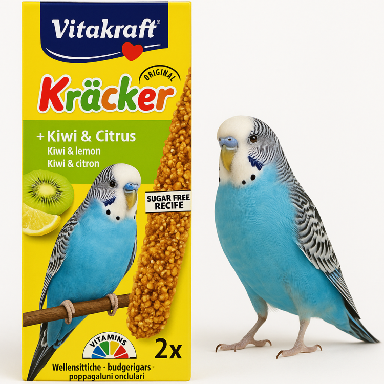 Vitakraft Kräcker Kiwi & Cytrusy dla Papużki Falistej 2 szt – Naturalna, Chrupiąca Kolba Wspierająca Zdrowie od Parrotplanet.pl
