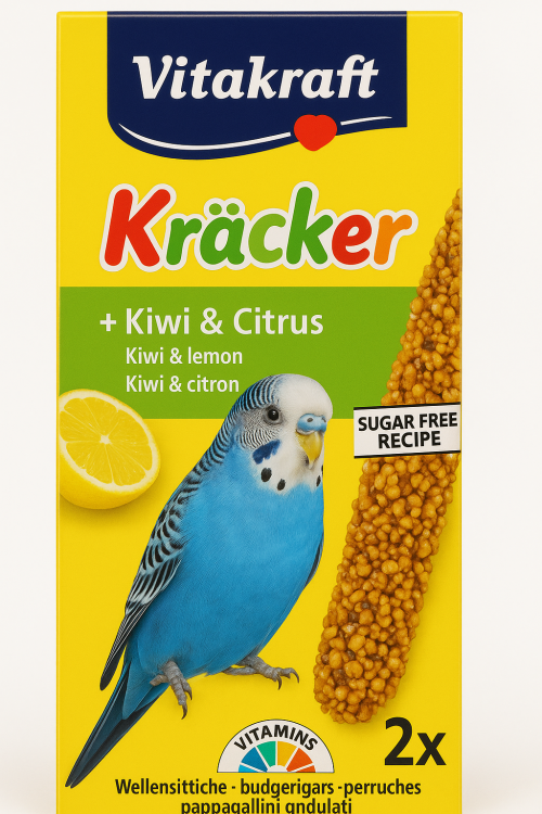 Vitakraft Kräcker Kiwi &amp; Cytrusy dla Papużki Falistej 2 szt – Naturalna, Chrupiąca Kolba Wspierająca Zdrowie od Parrotplanet.pl
