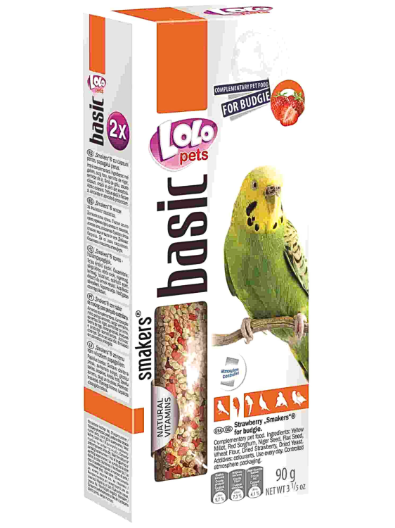 LoLo Pets Basic -Smakers TRUSKAWKOWY DEDYKOWANY DLA FALISTEJ 90g od ParrotPlanet/pl