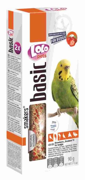 LoLo Pets Basic -Smakers TRUSKAWKOWY DEDYKOWANY DLA FALISTEJ 90g od ParrotPlanet/pl