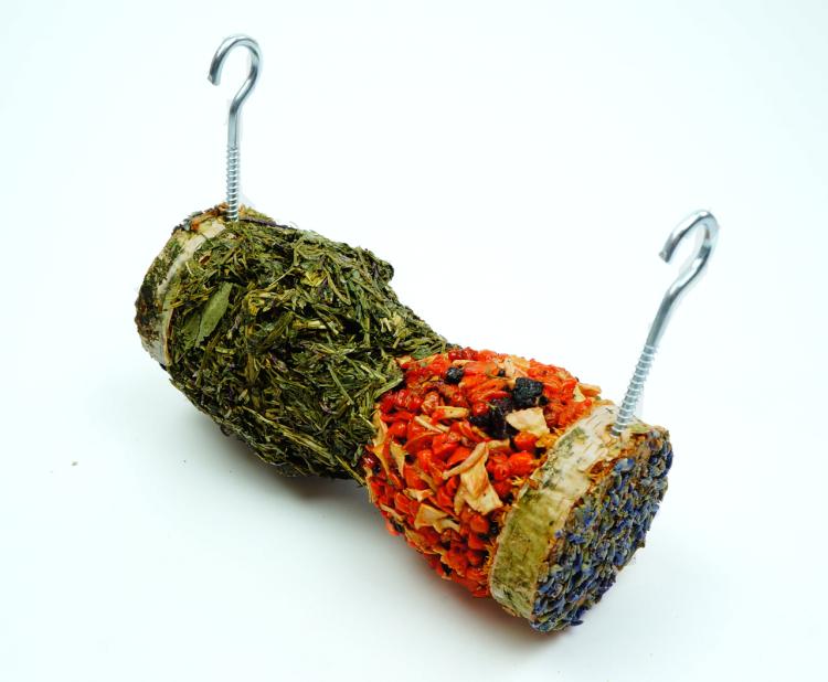 Ziołowo- Warzywna klepsydra z mieszanką zbóż dla wszystkich gryzoni w tym: królików, kawii domowej, myszy, chomików, szczurów, myszoskoczków od ParrotPlanet.pl