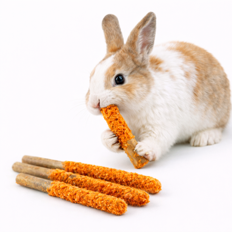Paluszki z Marchewką - Pyszna Przekąska dla Wszystkich Gryzoni w tym: królików, kawii domowej, myszy, chomików, szczurów, myszoskoczków od ParrotPlanet.pl
