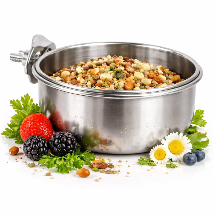 DUVO+ miska przykręcana do klatki dla ptaków 14 cm 950 ml  od ParrotPlanet.pl