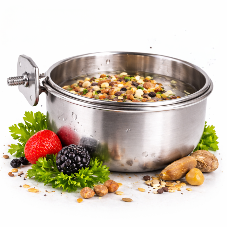 DUVO+ miska przykręcana do klatki dla ptaków 12 cm 630 ml  od ParrotPlanet.pl