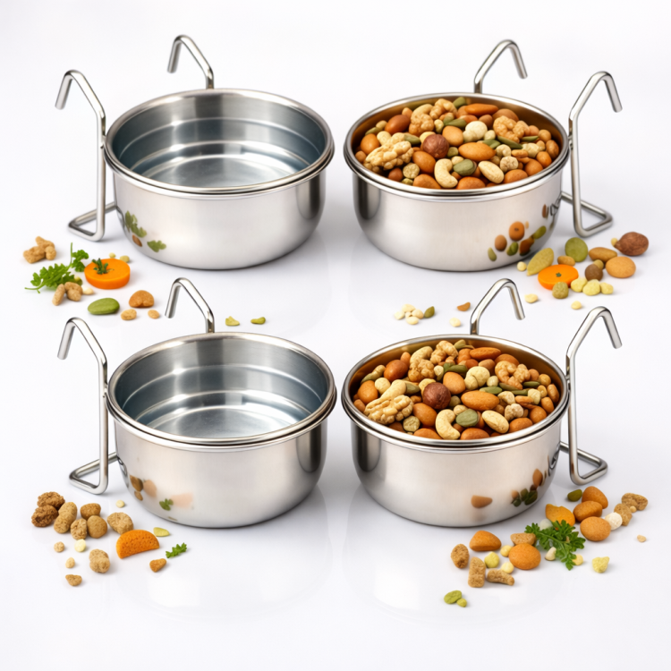 Zestaw 4 Metalowych miseczek dla papug 140 ml w cenie 3 od ParrotPlanet.pl