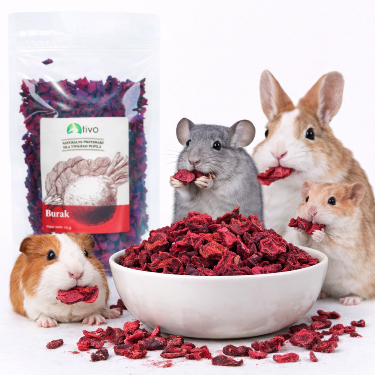 Chrupiący buraczek dla gryzoni – naturalny przysmak warzywny | 125 g  od ParrotPlanet.pl