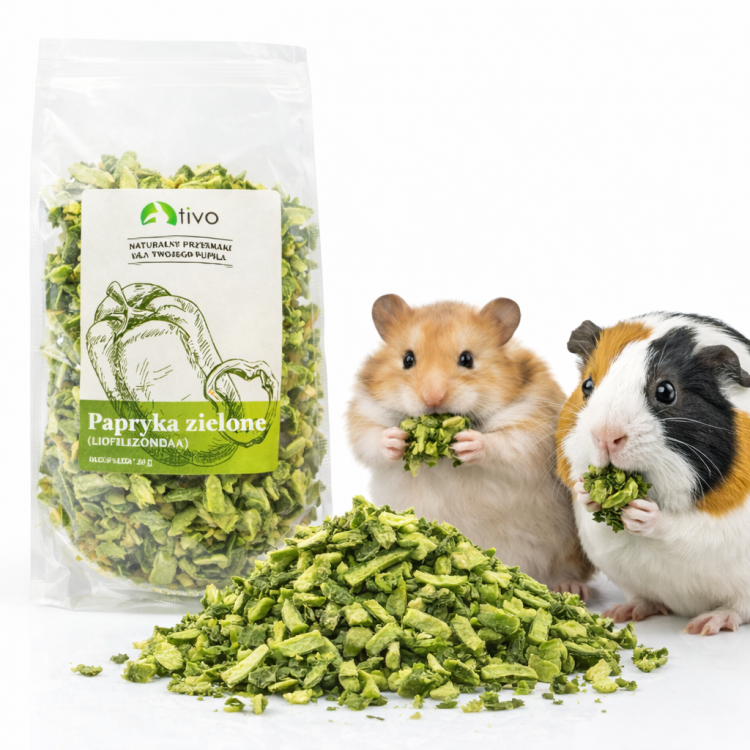 Papryka zielona liofilizowana dla gryzoni – naturalny dodatek warzywny 20g  od ParrotPlanet.pl