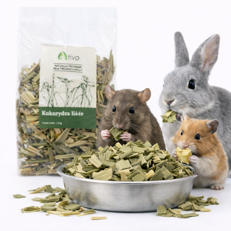 Liść kukurydzy dla gryzoni – naturalny dodatek roślinny | 120 g od ParrotPlanet.pl