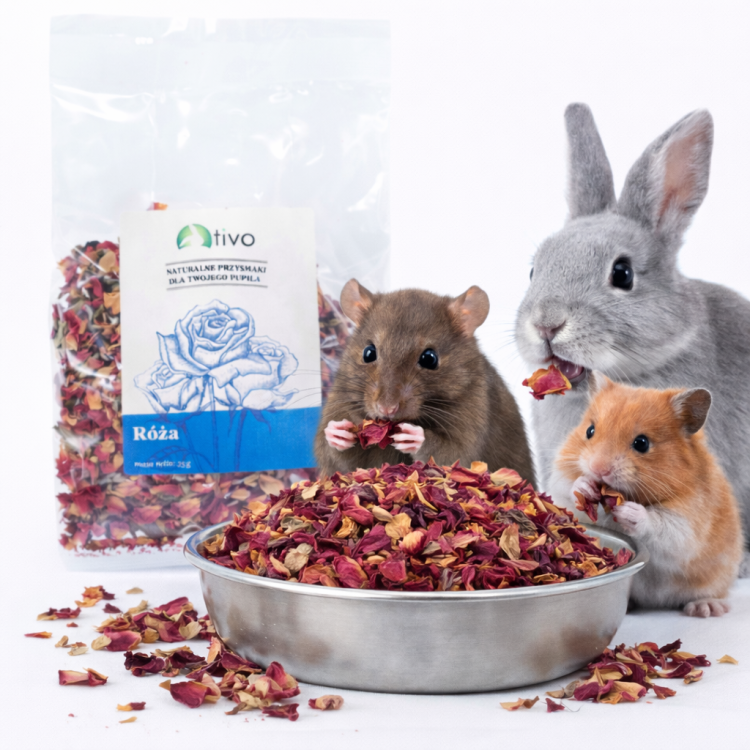 Płatki róży dla gryzoni – naturalny dodatek kwiatowy | 35 g  od ParrotPlanet.pl