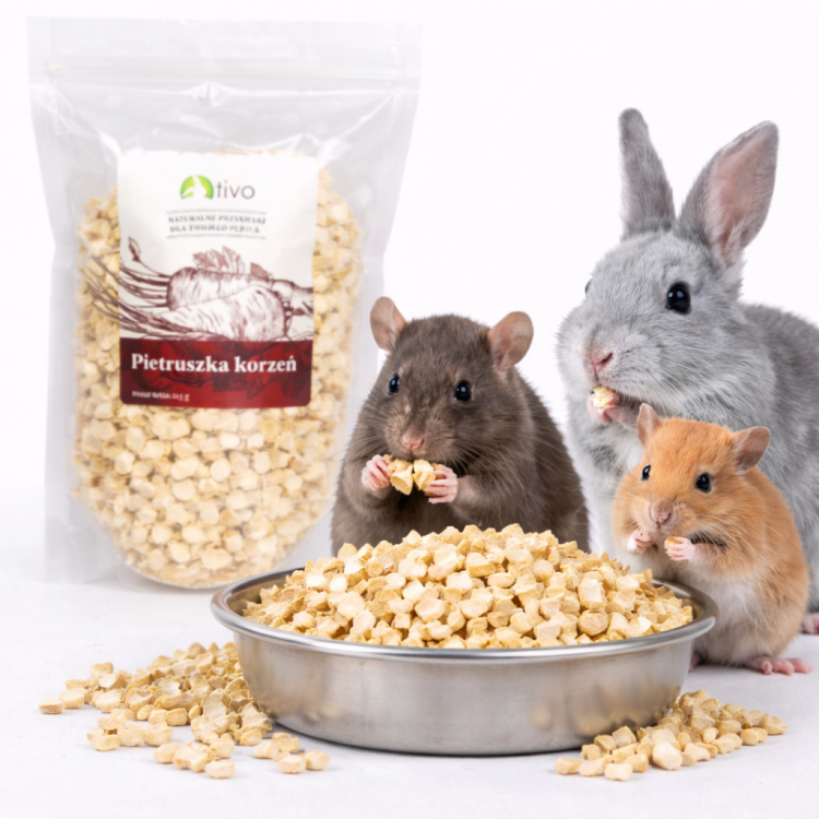 Chrupiąca pietruszka dla gryzoni – naturalny dodatek warzywny | 125 g od ParrotPlanet.pl