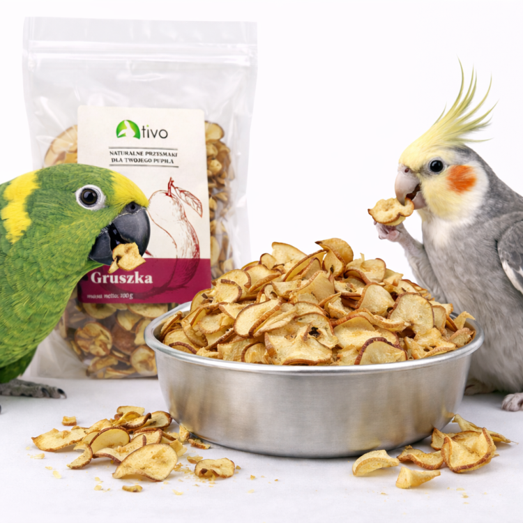 Chrupiąca gruszka dla papug – naturalny przysmak owocowy | 100 g od ParrotPlanet.pl