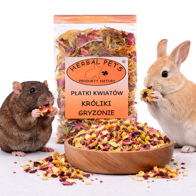 Płatki kwiatów dla gryzoni – naturalna pomoc dla trawienia i skóry 30g od ParrotPlanet.pl