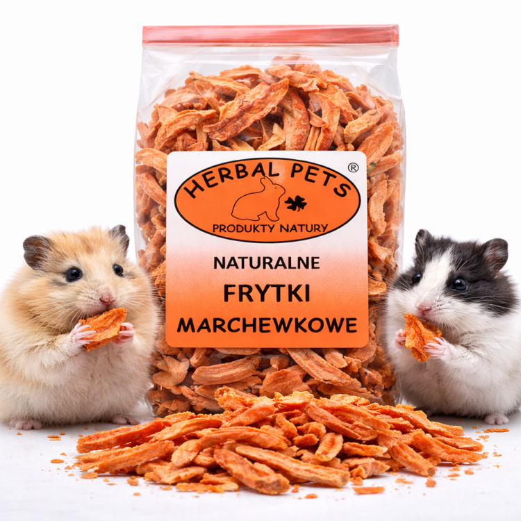 Frytki Marchewkowe – Naturalny Przysmak dla Królików i Gryzoni 100g od ParrotPlanet.pl
