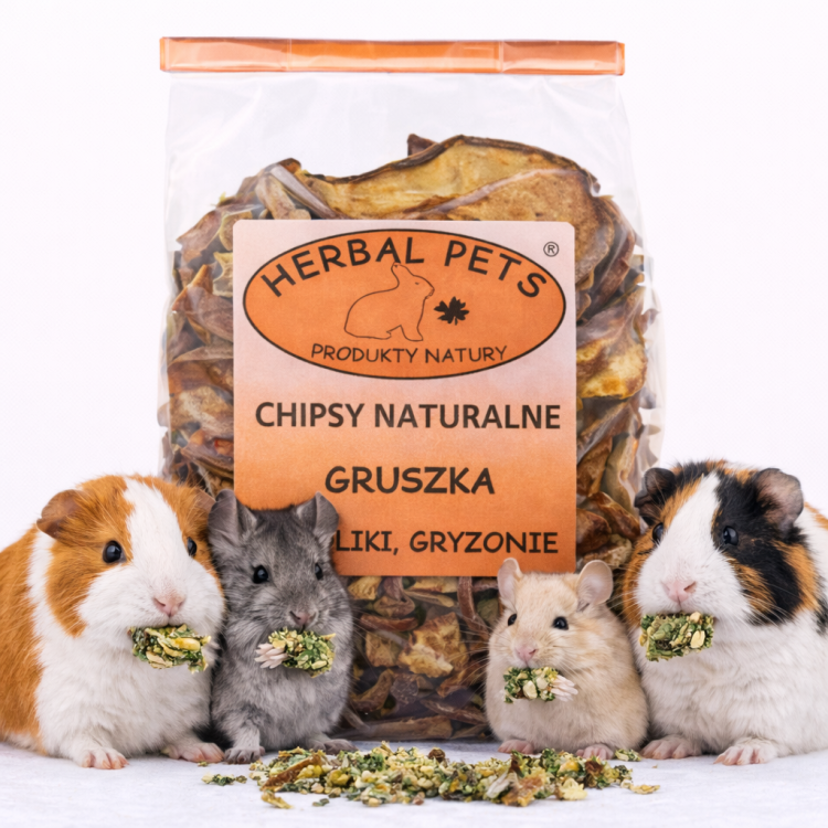 Chipsy Naturalne – Gruszka: Pyszny i Zdrowy Przysmak dla Królików i Gryzoni 75g od ParrotPlanet.pl