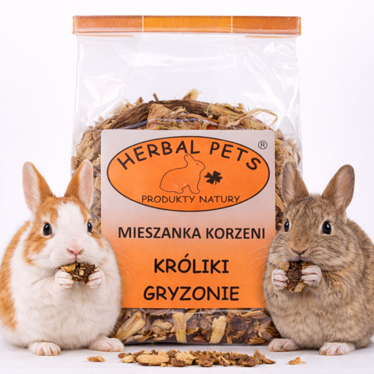 Mieszanka korzeni dla królików i gryzoni – naturalne wsparcie zdrowia i trawienia 75g od parrotplanet.pl