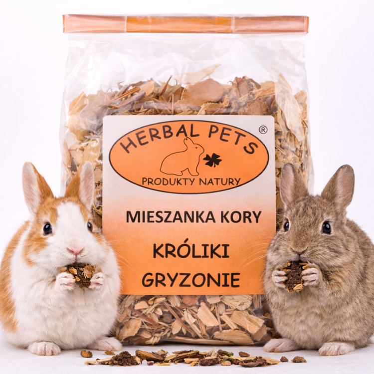 Mieszanka Kory dla Królików i Gryzoni – Naturalne Źródło Włókna i Gryzak Roślinny 75g od ParrotPlanet.pl