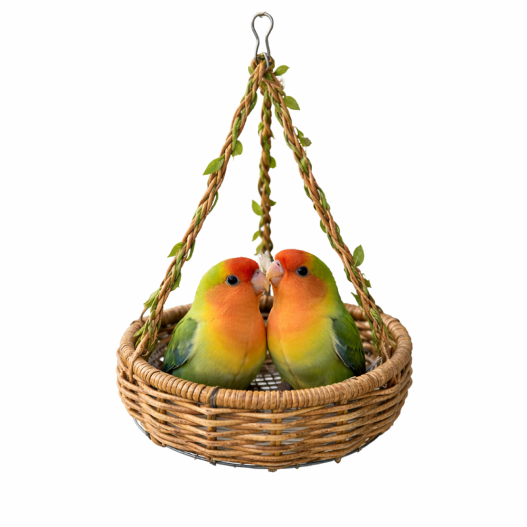 Papuzia Wysepka – Okrągły Wiszący Hamak Odpoczynkowy 15 × 4 cm od ParrotPlanet.pl